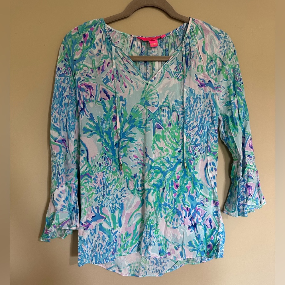 Lilly Pulitzer lightweight top, light blue XS